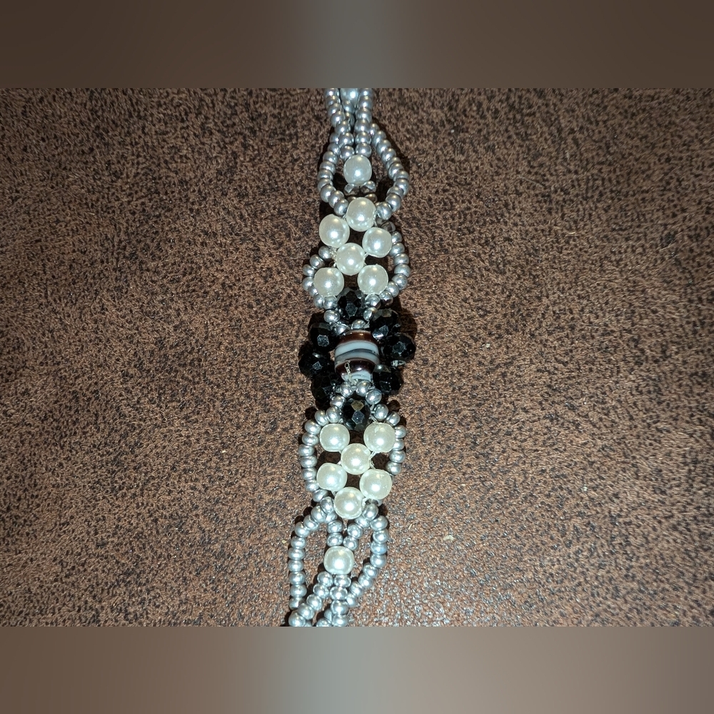 Handmade Chrystal with Pearls Bracelet